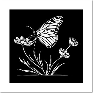 Monarch Butterfly's Graceful Landing Posters and Art